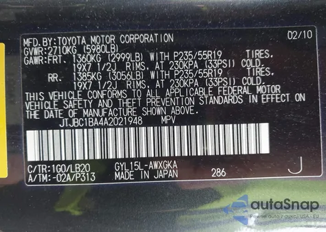 2010 Lexus Rx 450H z USA, uszkodzony, nr VIN JTJBC1BA4A2021948